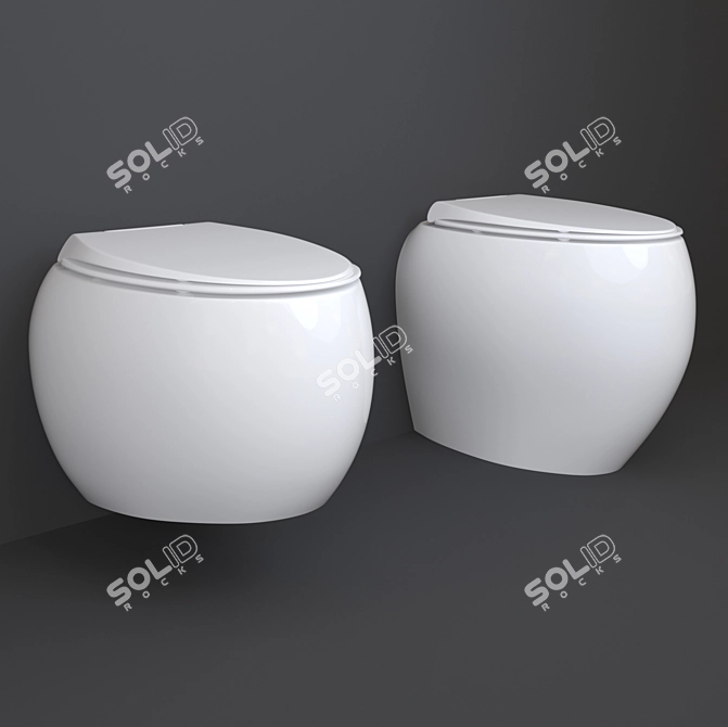 Title: RAK CLOUD Wall-Hung Toilet 3D model image 4