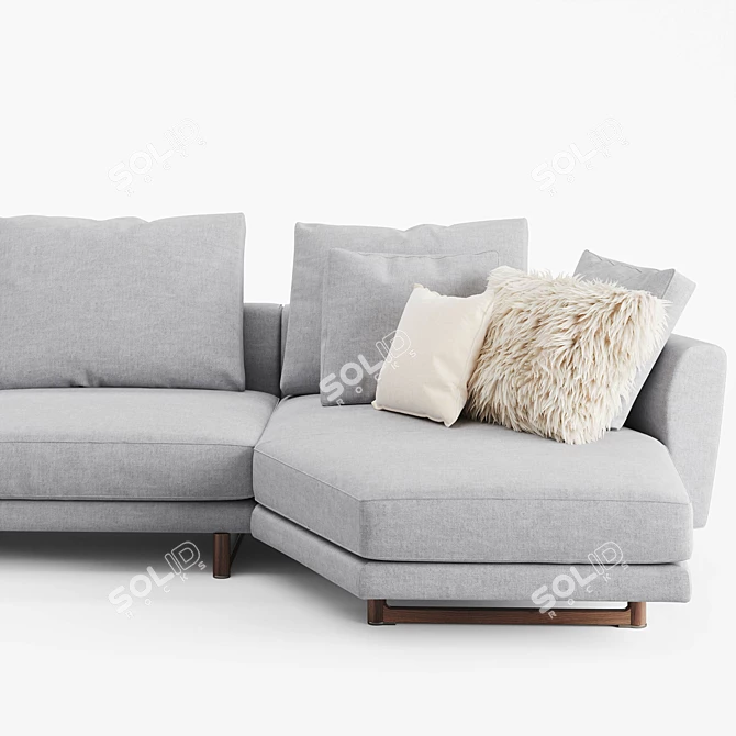 Luxury Abacus Wool Sofa Comp.E 3D model image 3