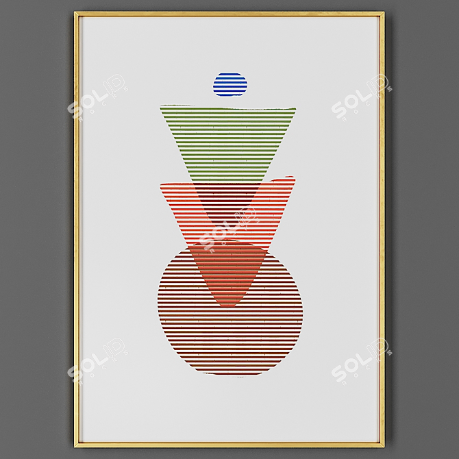 Elegant Framed Artwork 3D model image 1