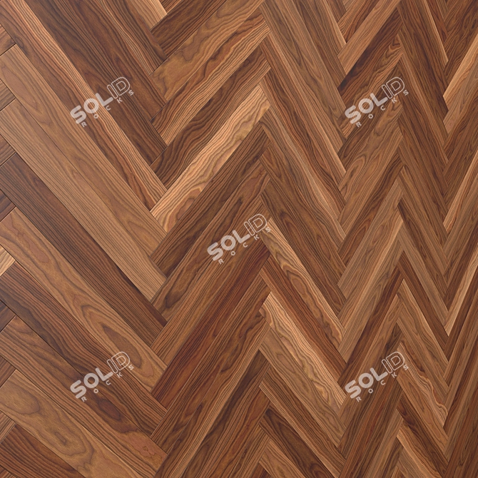 Luxury Walnut Wood Parquet Tiles 3D model image 2