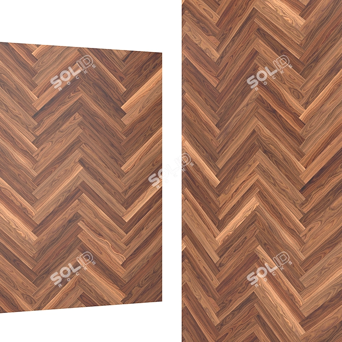 Luxury Walnut Wood Parquet Tiles 3D model image 3