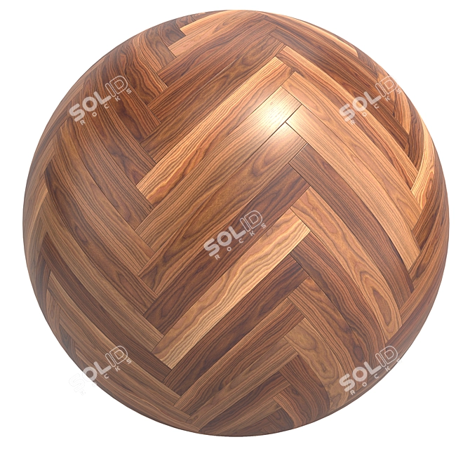 Luxury Walnut Wood Parquet Tiles 3D model image 4