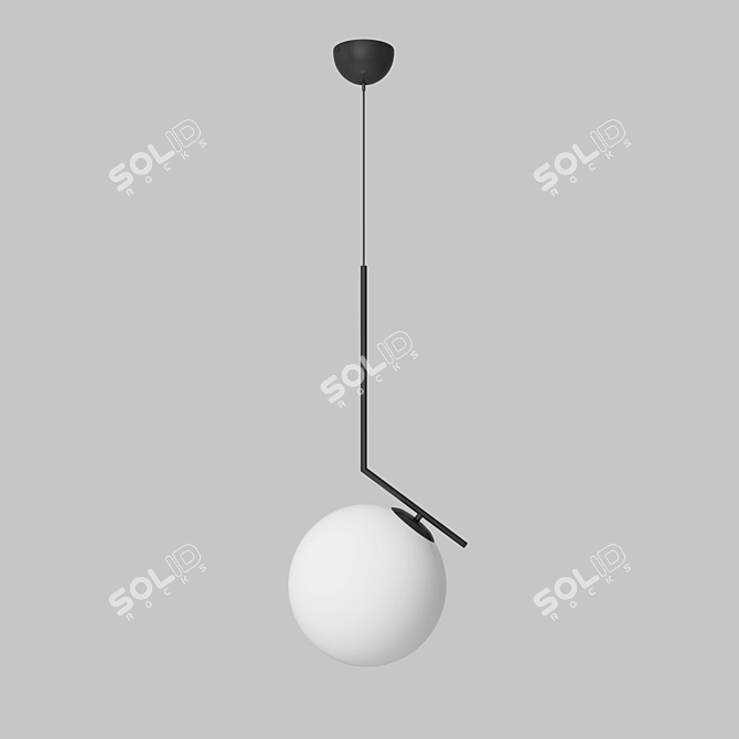 Modern Black Pendant Light 3D model image 1