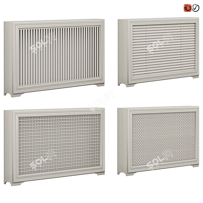 Decorative Radiator Screen Set 3D model image 1