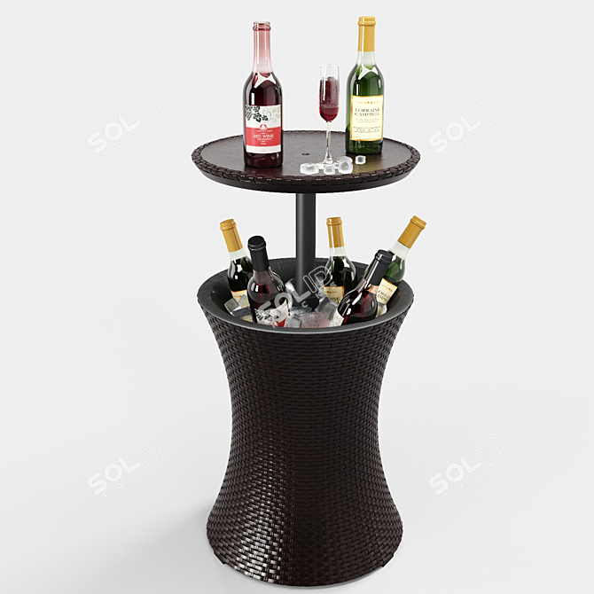 Giantex Rattan Cool Bar Table 3D model image 1