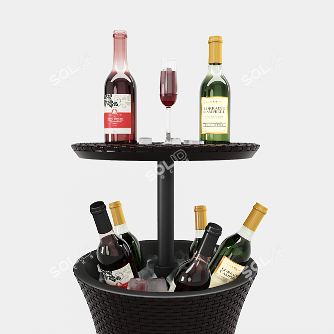 Giantex Rattan Cool Bar Table 3D model image 3