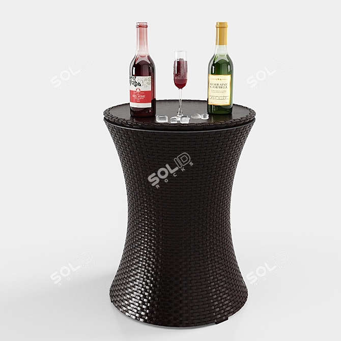 Giantex Rattan Cool Bar Table 3D model image 5