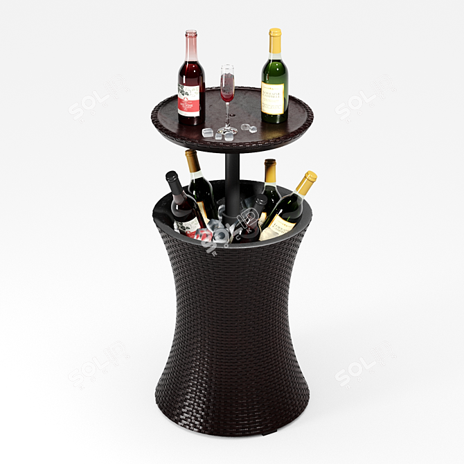 Giantex Rattan Cool Bar Table 3D model image 6