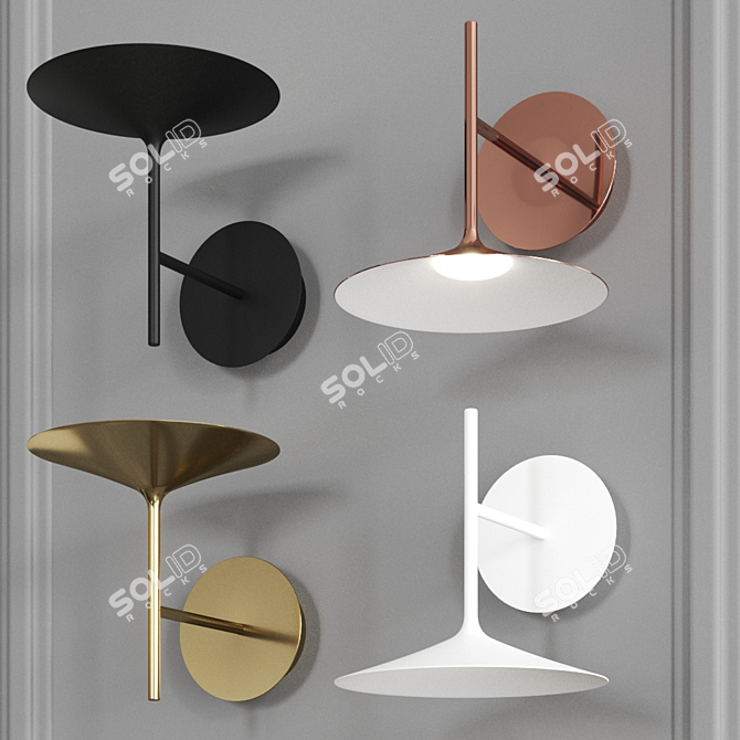 Elegant Poe Wall Sconce 3D model image 1