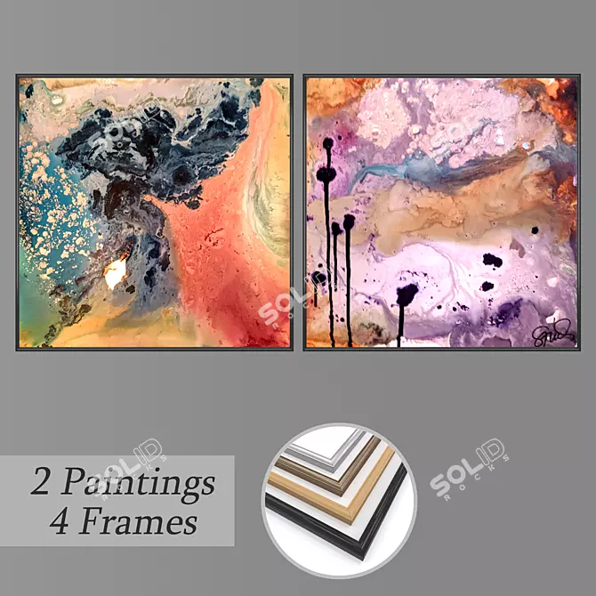 Modern Wall Art Set - No. 1494 3D model image 1