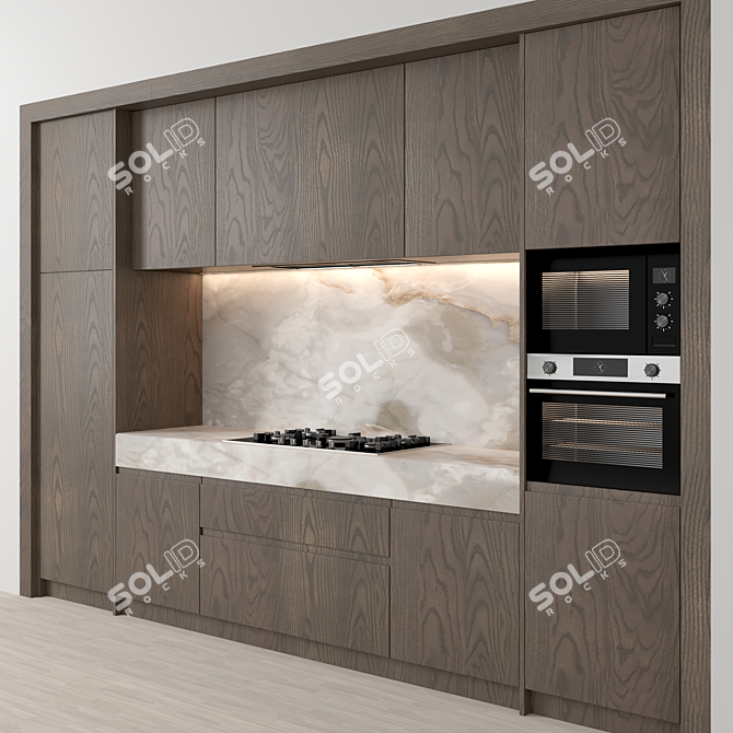 Modern Island Kitchen Set 3D model image 3