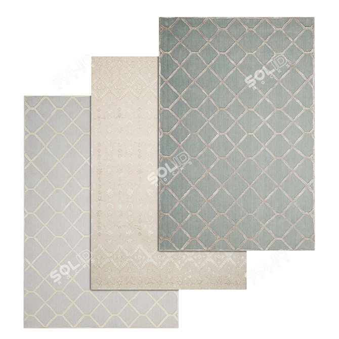 Luxury Carpet Set 1076: High-Quality Textures, Multiple Variants 3D model image 1