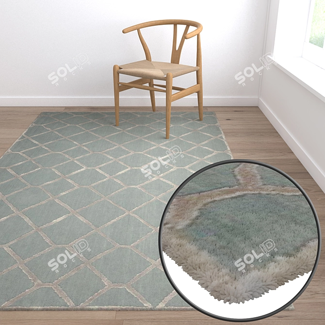 Luxury Carpet Set 1076: High-Quality Textures, Multiple Variants 3D model image 5