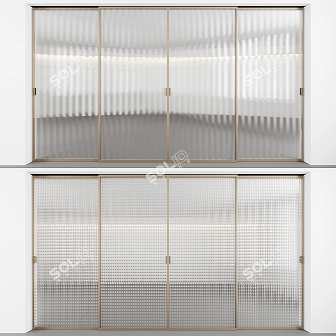 Embossed Glass Sliding Doors 3D model image 1