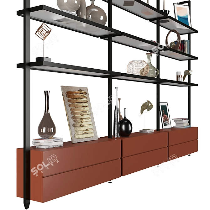 Versatile Shelving Unit with 57 Storage Options 3D model image 2