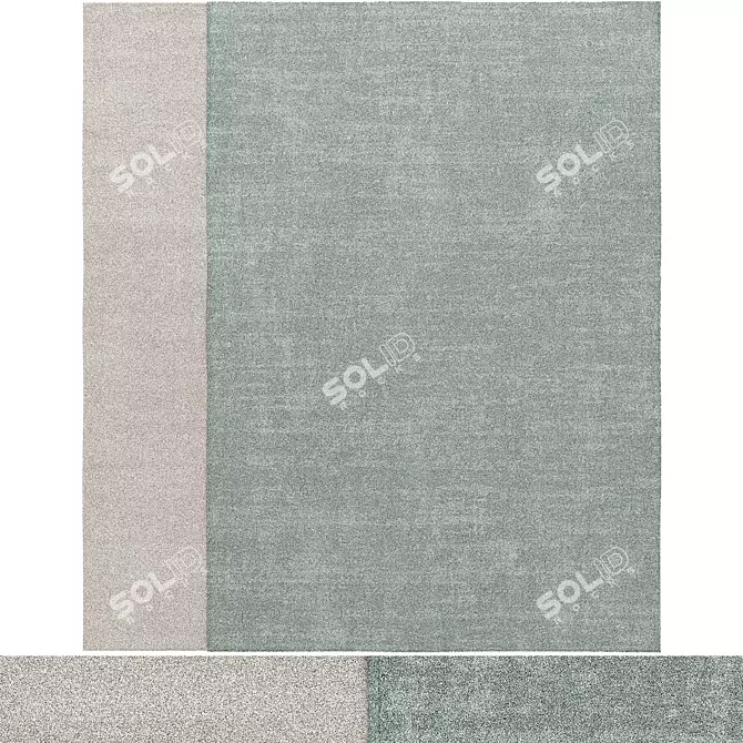 Cream Shaggy Low Pile Rug 3D model image 1