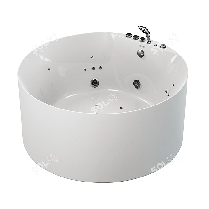 SSWW AX223 Round Acrylic Whirlpool Tub 3D model image 1