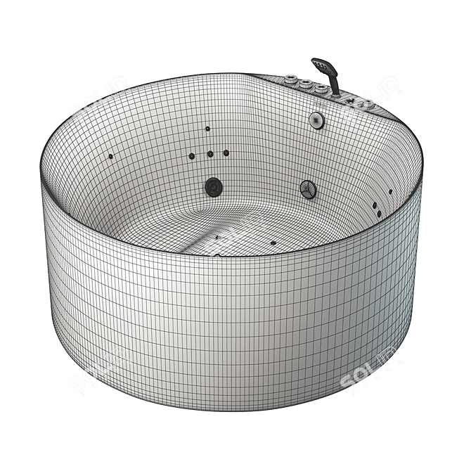 SSWW AX223 Round Acrylic Whirlpool Tub 3D model image 2