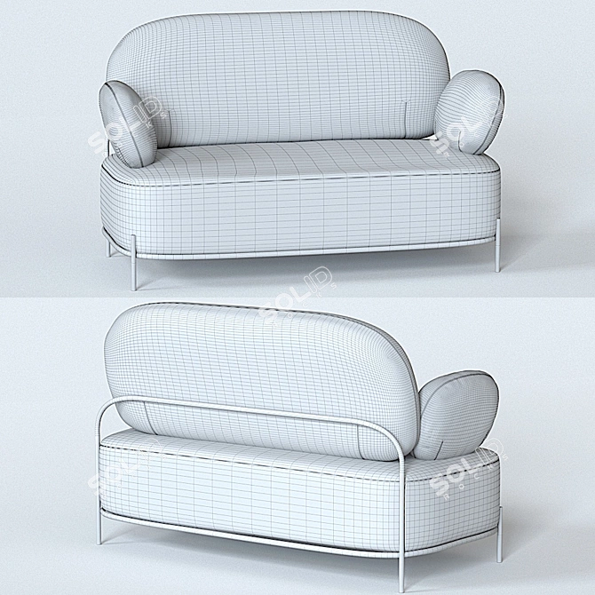 Elegant Coco 2-Seater Sofa 3D model image 17