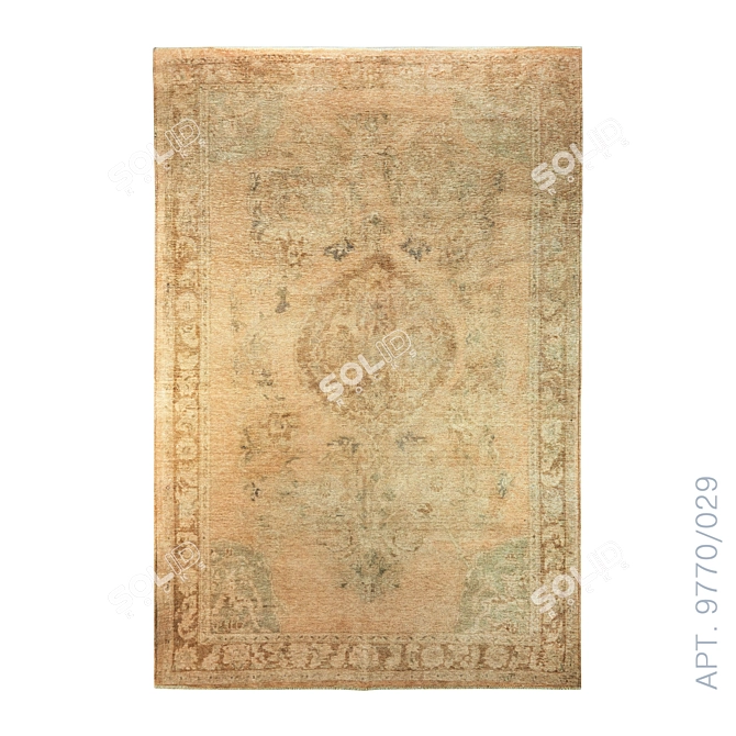 Vintage Green Tone Carpet Set - ZARA HOME 3D model image 3