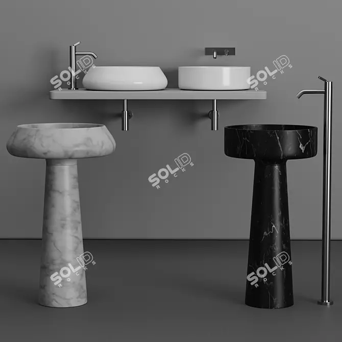 Title: Agape BJHON Washbasin: Stylish Italian Design 3D model image 1