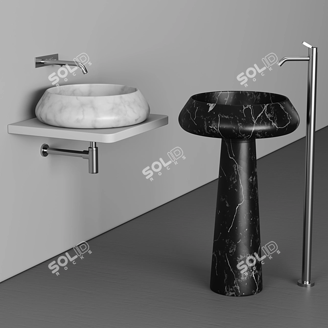 Title: Agape BJHON Washbasin: Stylish Italian Design 3D model image 2