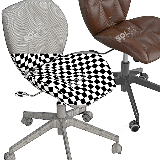 Argos Boutique Faux Leather Office Chair: Elegant Style for Your Workspace 3D model image 5