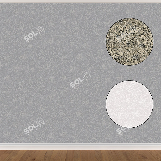 Seamless Wallpaper Set (3 Colors) 3D model image 1