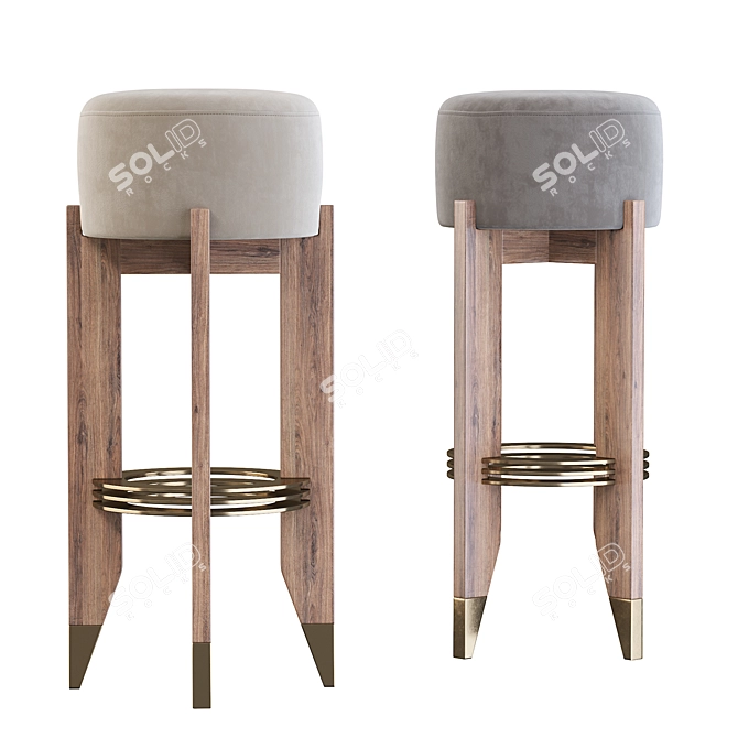 Italian Smania Gil Bar Stool 3D model image 2