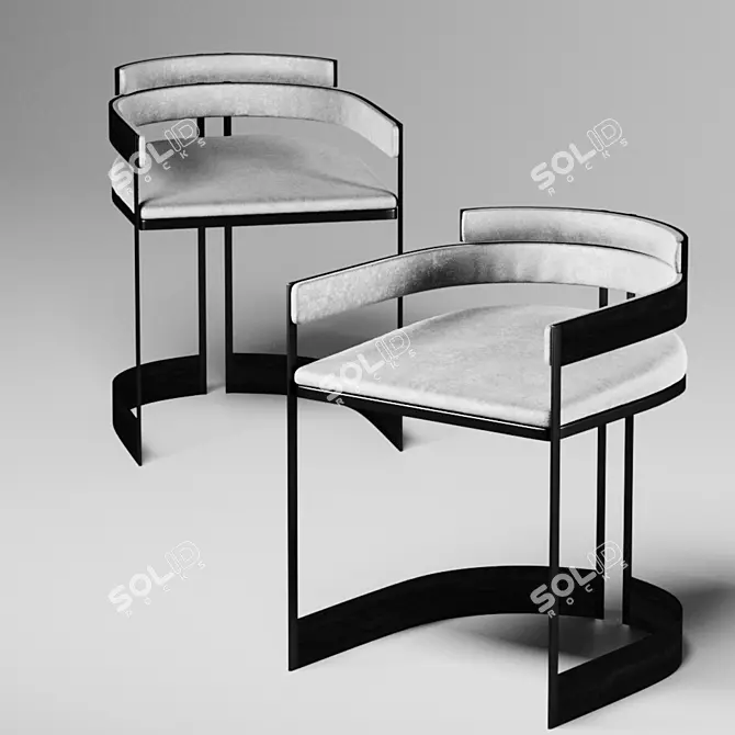 Elegant Rossato Swansea Chair 3D model image 1