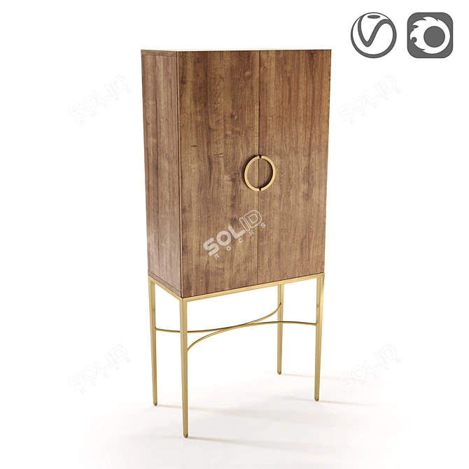 Elegant Art Deco Sideboard: SHODAN 3D model image 1