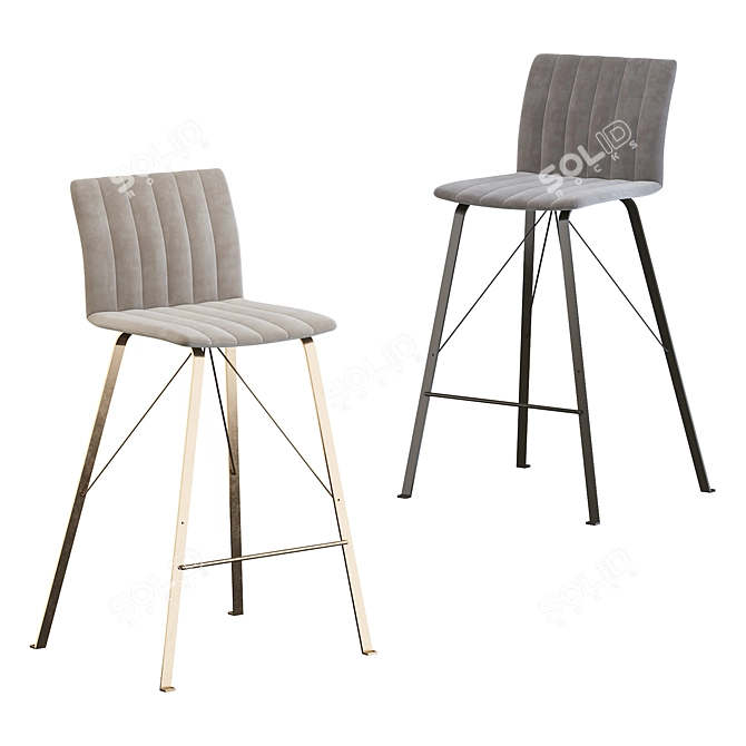 Elegant Ginevra Barstool: Classic Design, Perfect Height 3D model image 1