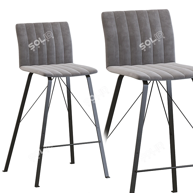 Elegant Ginevra Barstool: Classic Design, Perfect Height 3D model image 3