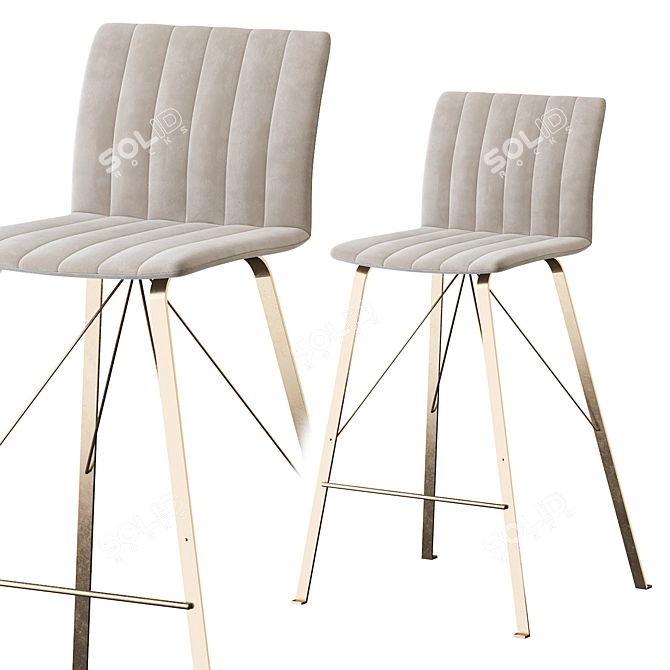 Elegant Ginevra Barstool: Classic Design, Perfect Height 3D model image 4