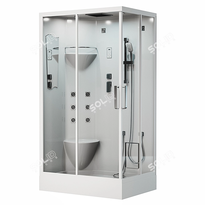 SSWW BU102A Steam Shower with Hydro Massage 3D model image 1