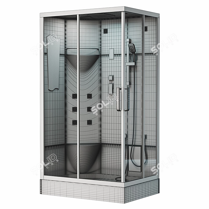 SSWW BU102A Steam Shower with Hydro Massage 3D model image 2