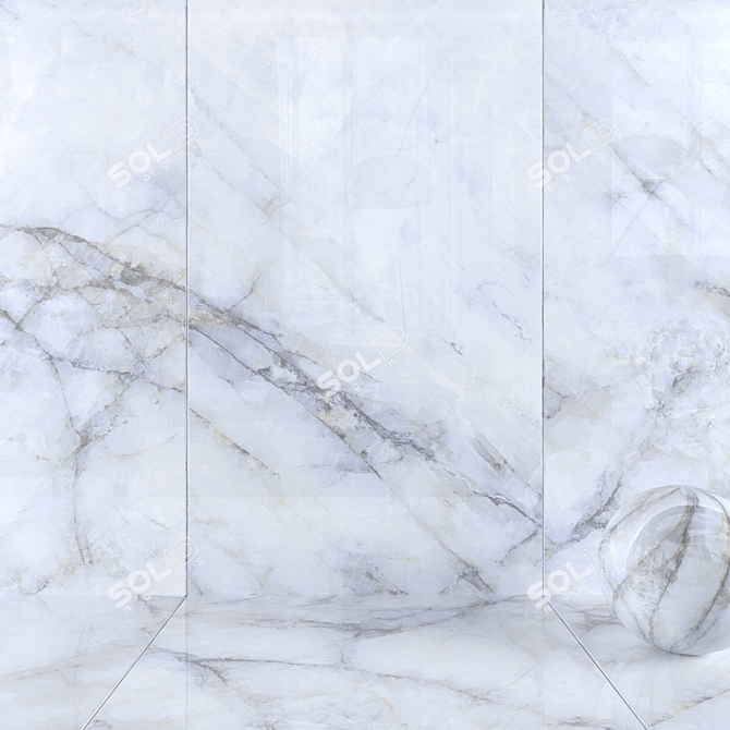 Crystal White Wall Tiles - Elegant and Versatile 3D model image 1