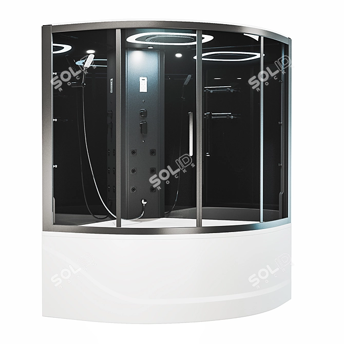 SSWW BU612 Steam Shower with Hydro Massage 3D model image 1