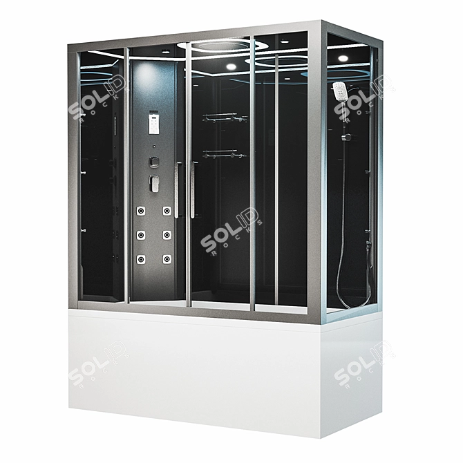 Steam Shower with Hydro Massage & Bluetooth Control 3D model image 1