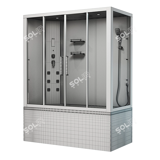 Steam Shower with Hydro Massage & Bluetooth Control 3D model image 2