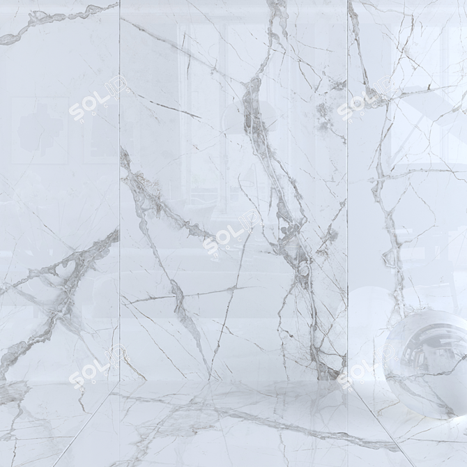 Museum Glacier White Wall Tiles: Multi-Texture, High-Definition Finish 3D model image 1