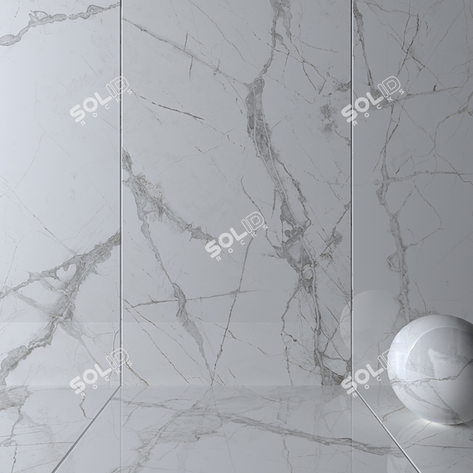 Museum Glacier White Wall Tiles: Multi-Texture, High-Definition Finish 3D model image 2