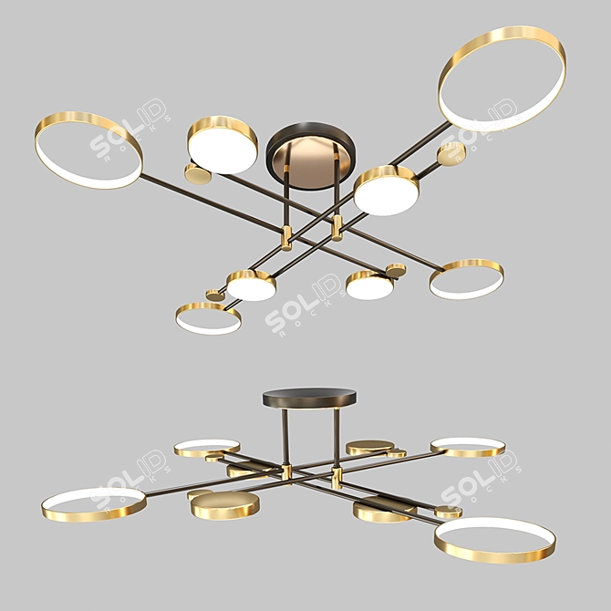 Sleek LED Chandelier MARSA 3D model image 1