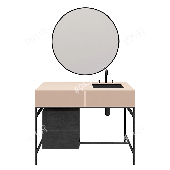 Modern Mirror Washbasin: Sleek Design 3D model image 1