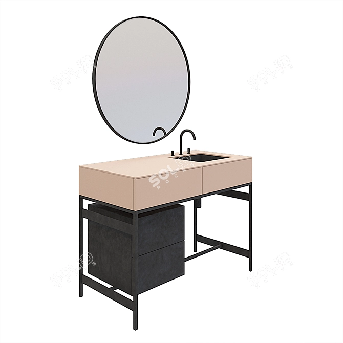 Modern Mirror Washbasin: Sleek Design 3D model image 2