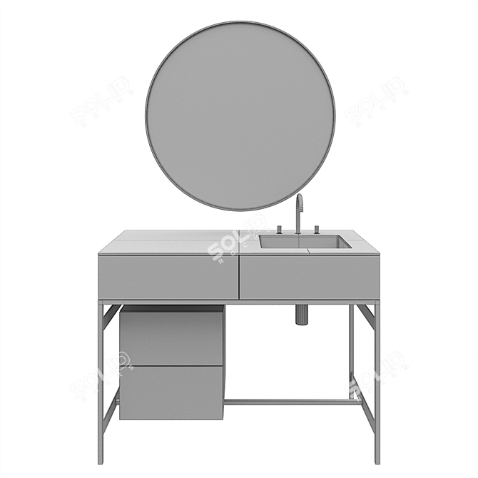 Modern Mirror Washbasin: Sleek Design 3D model image 5