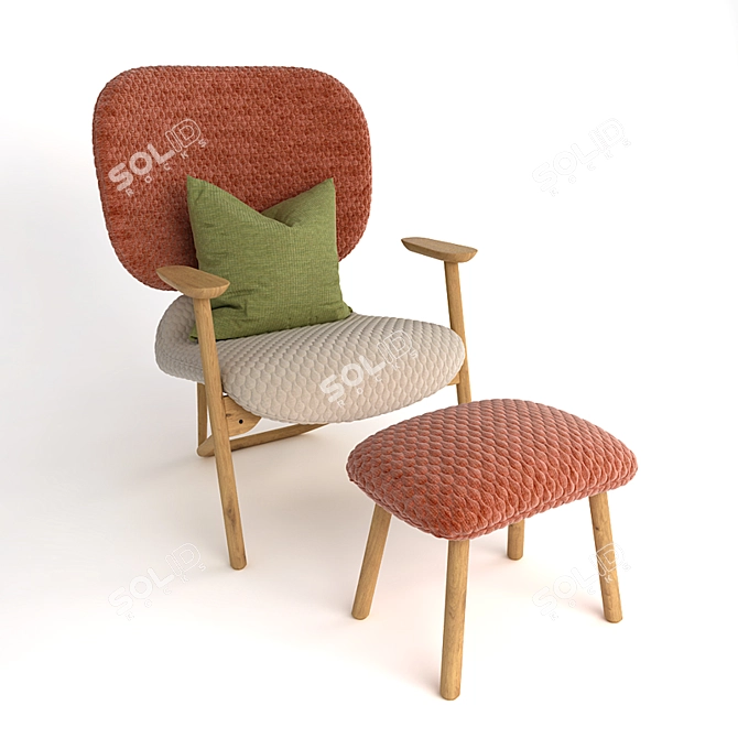 Ethnic Poly Mesh Armchair 3D model image 1