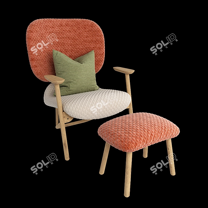 Ethnic Poly Mesh Armchair 3D model image 3