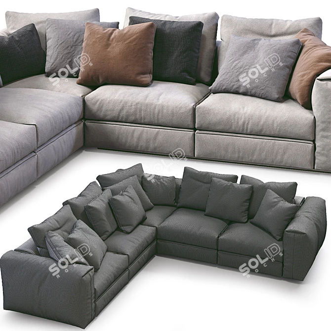 Modern Asolo Flexform Sofa 3D model image 5