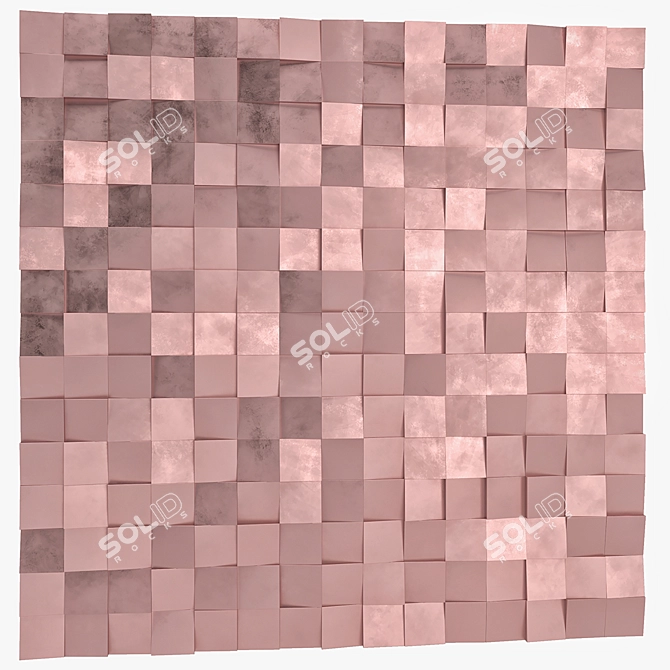 Rose Gold Hex & Cube Tiles 3D model image 2